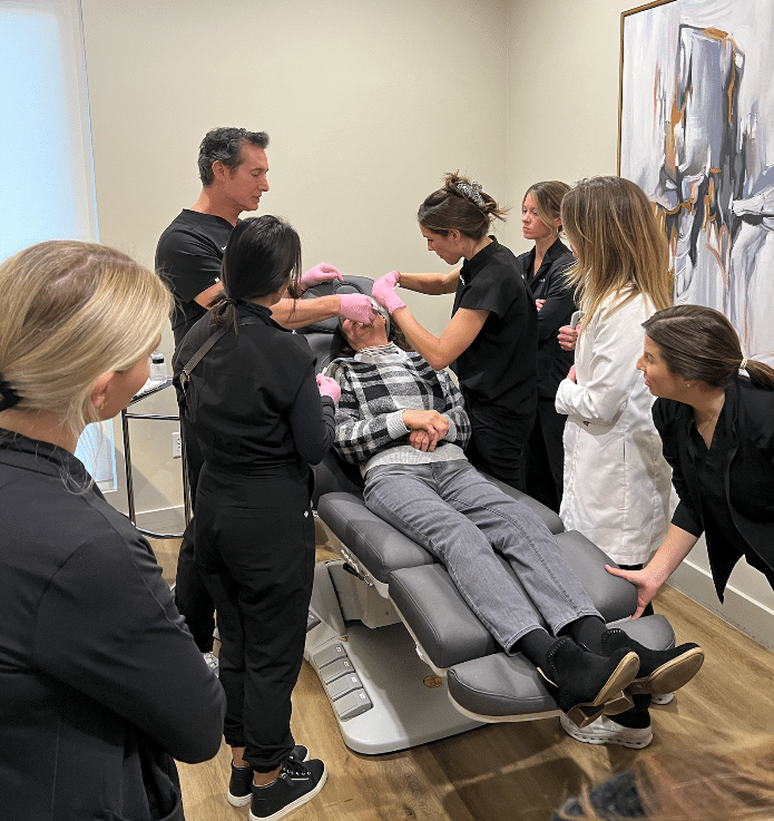 Employees at a training